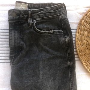 Free People light black denim boyfriend jean